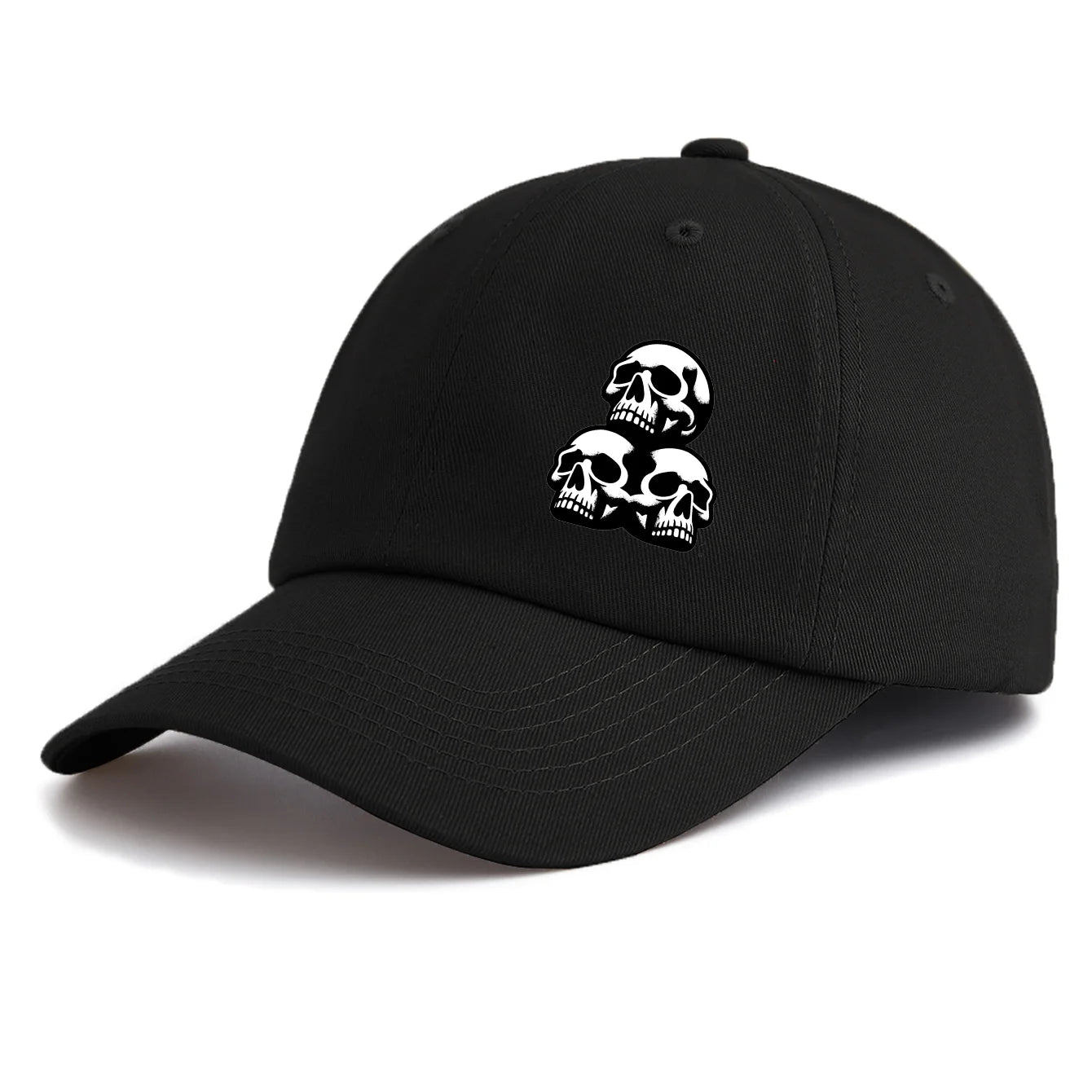 Skull Print Baseball Cap For Adults