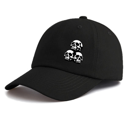 Skull Print Baseball Cap For Adults