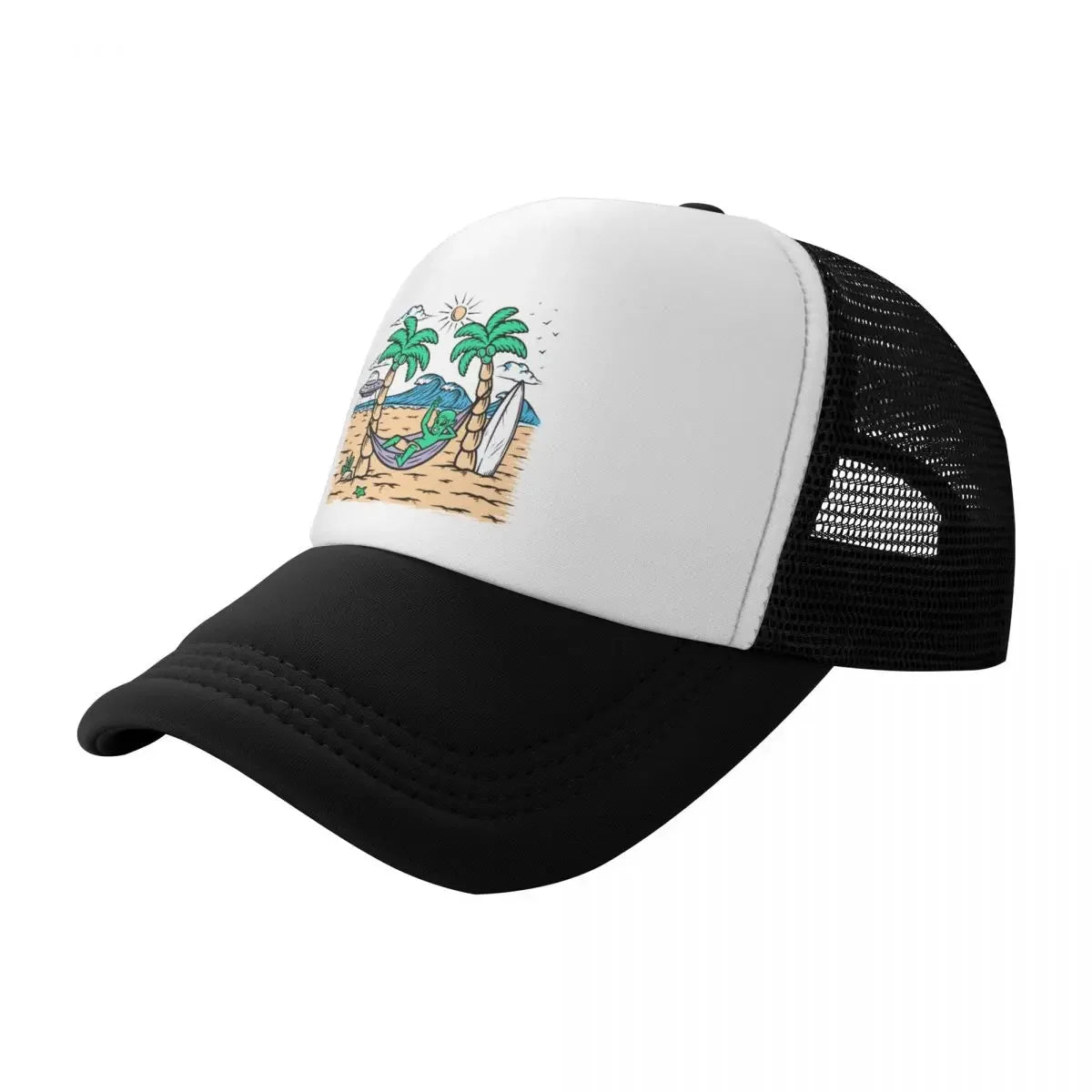 Custom Summer Beach Alien Surfing Baseball Cap
