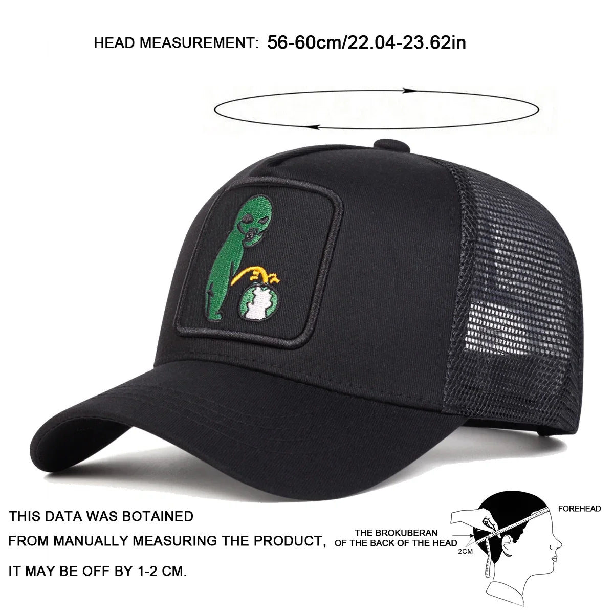 Alien Embroidered Adjustable Mesh Baseball Hat