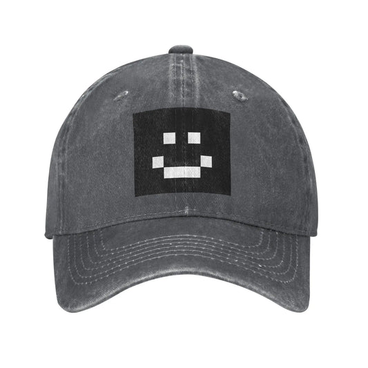Quackity Merch Smile Logo Washed Denim Cap Casual Baseball Caps