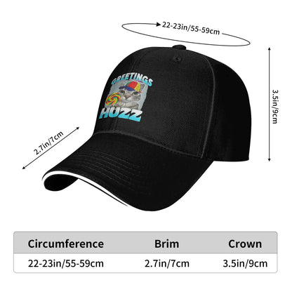 Greetings Huzz Cat Meme Baseball Cap
