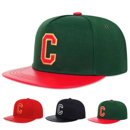 Unisex C Letter Embroidery Hip-hop Hats Adjustable Casual Snapback Caps