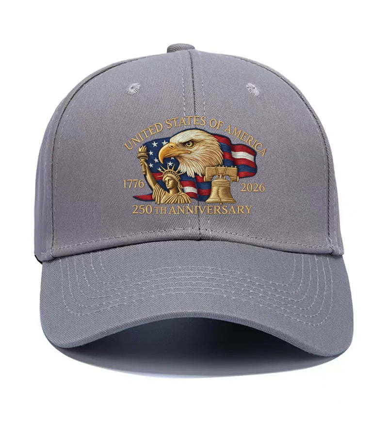 USA 250th Anniversary Hat Patriotic Baseball Cap Eagle Flag Bell Statue of Liberty Printed