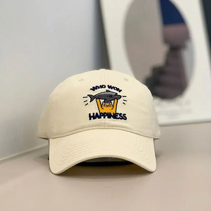 Baseball Cap Women Men Cat Fish Embroidery Snapback Hats For Women