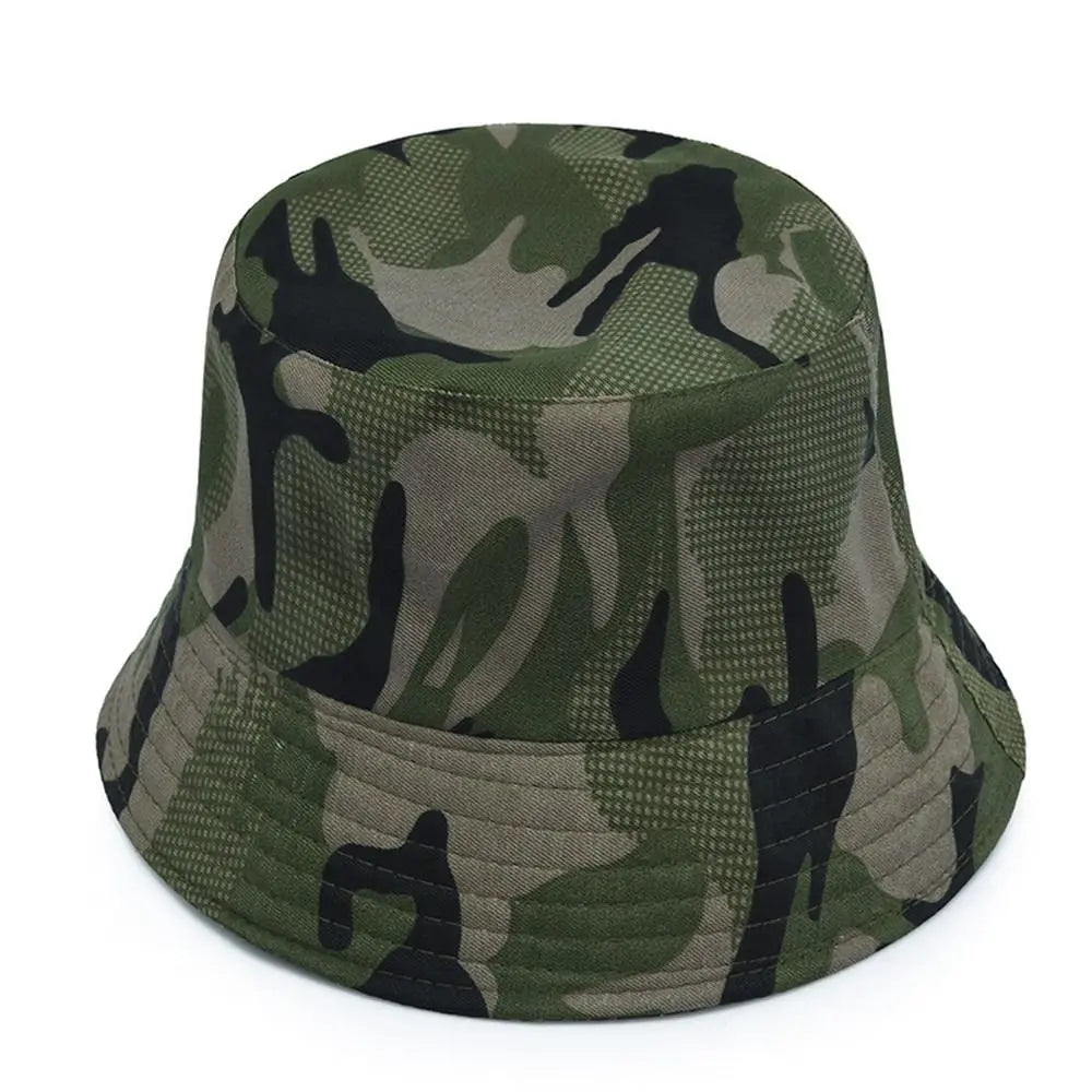 Camouflage Bucket Hat Wide Brim Visors Foldable Portable Women Men