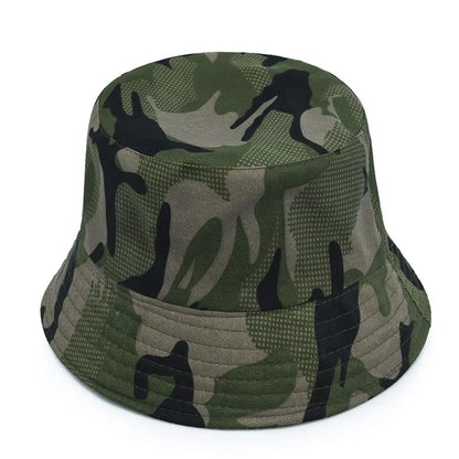 Camouflage Bucket Hat Wide Brim Visors Foldable Portable Women Men