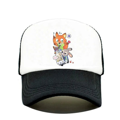 Cartoon Anime Print Baseball Cap Zootopia Judy Nick Sun Mesh Hat