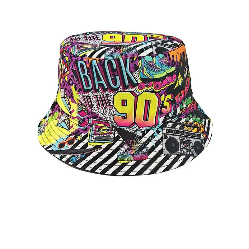 Fashion Retro Graffiti 80s 90s Bucket Hat
