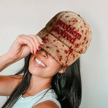 Halloween Theme Embroidery Problem Solved Bloody Hat Horror Baseball Caps
