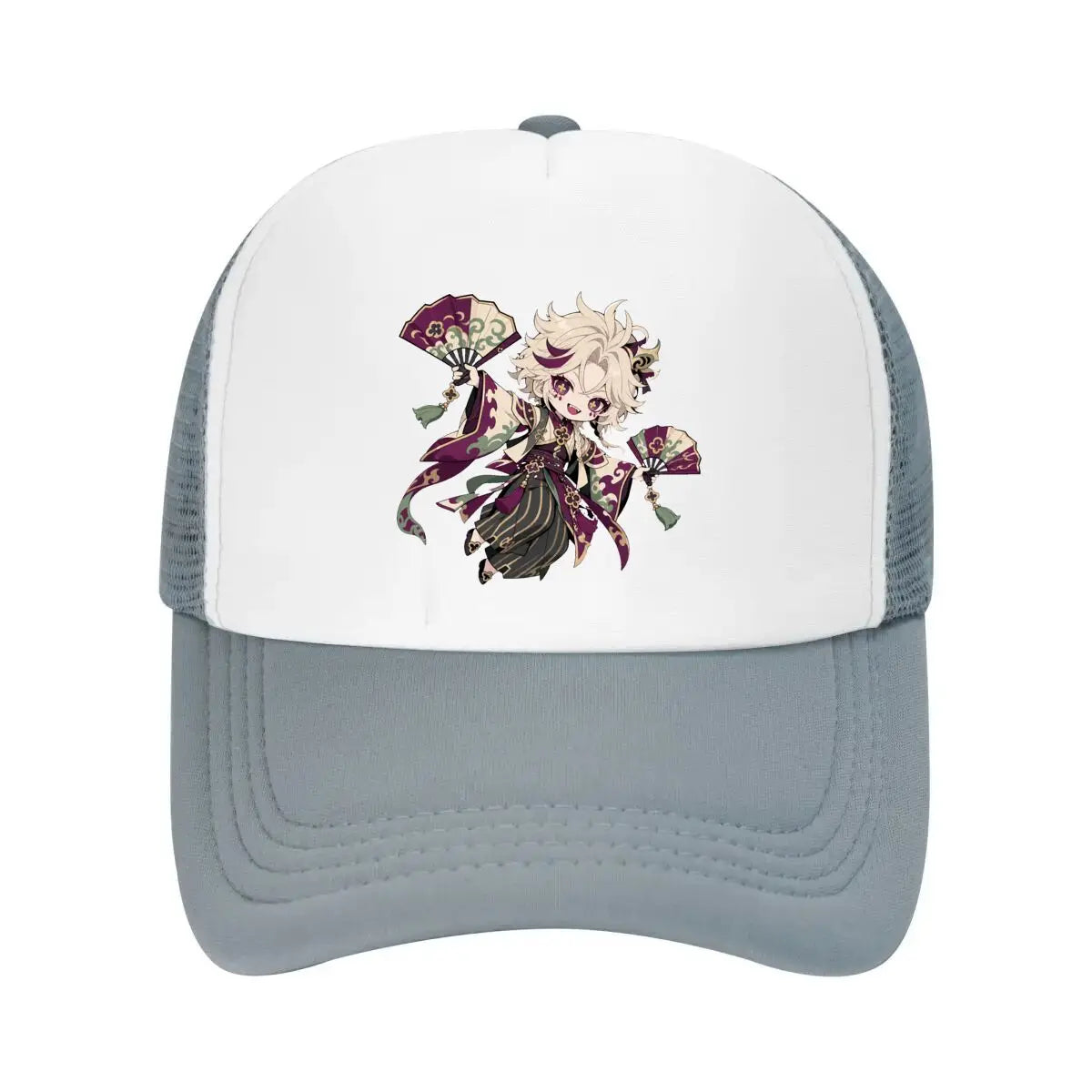 Playful Chibi Demon Fan Mascot Mesh Baseball Cap