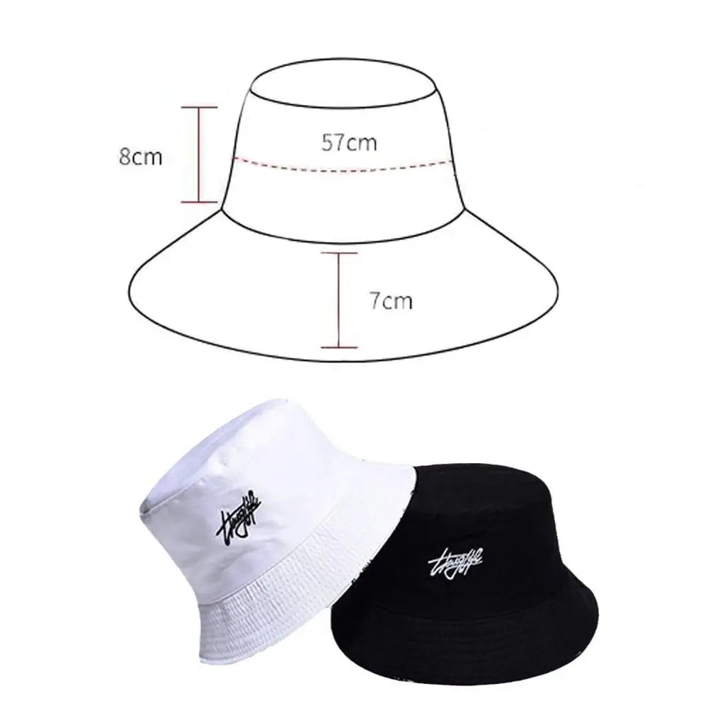 Portable Foldable Double-sided Bucket Hat Lightweight Japanese Style