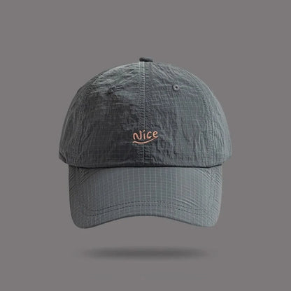 Fashion Plaid Thin Sun Cap Quick-drying Letter Embroidery Sports Running Cap Baseball Cap