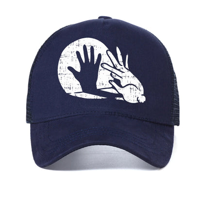 Animal Bunny Shadow Play Pun Cap Man Adjustable Baseball Caps