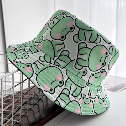 Cartoon Duck Bucket Hat Cool Cute Pattern Fisherman Hats Yellow Duck Printing Panama Cap For Men Women