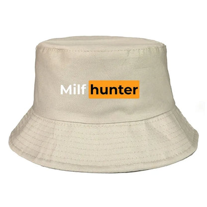 Milf Hunter Bucket Hat Summer Funny Foldable Bucket Hat Man Women