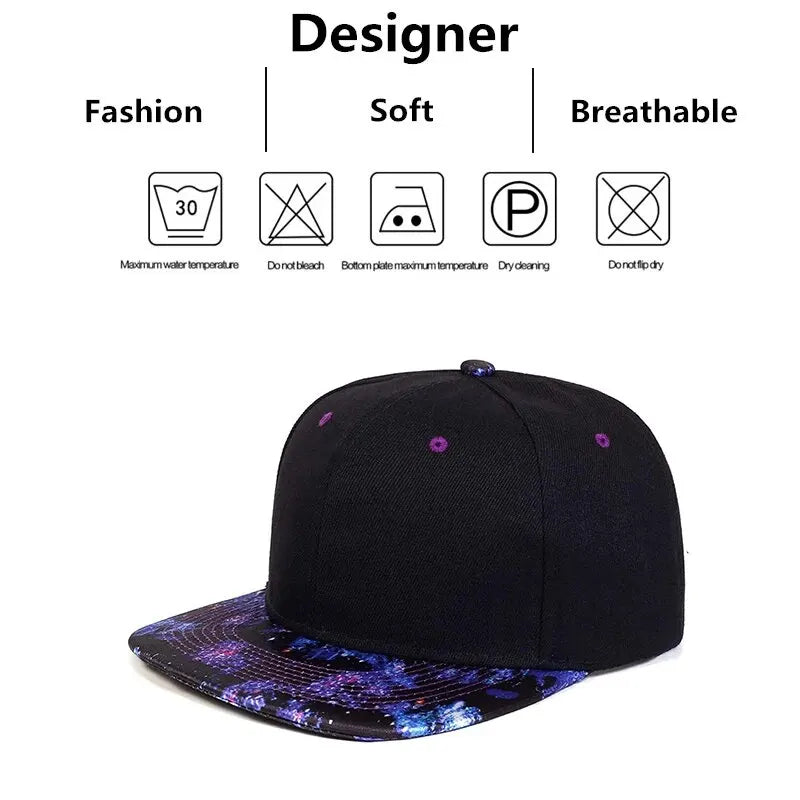 Fashion Starry Sky Hat Brim Baseball Cap Hip Hop Hat Snapback Caps