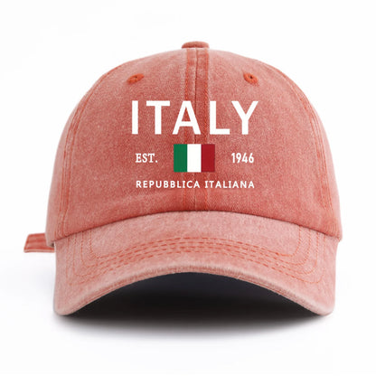 ITALY Print Washed Baseball Cap For Adults