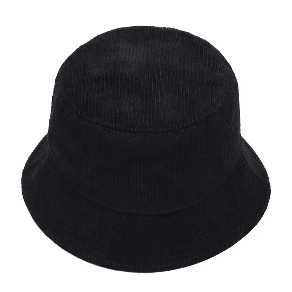 High Quality Corduroy Bucket Hat Casual Solid Color Foldable Fisherman