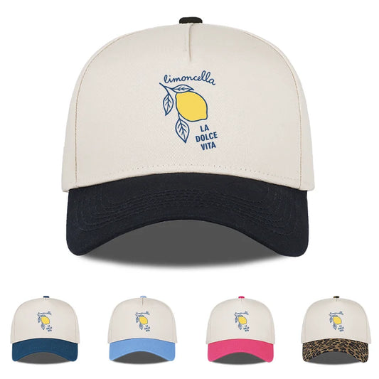 "Limoncello La Dolce Vita" Lemon Print Baseball Cap