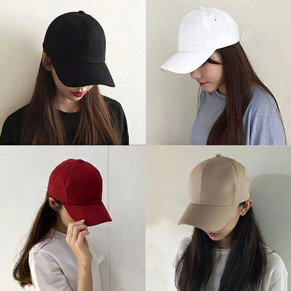 Solid Color Baseball Caps For Women Men Summer Sun Hats