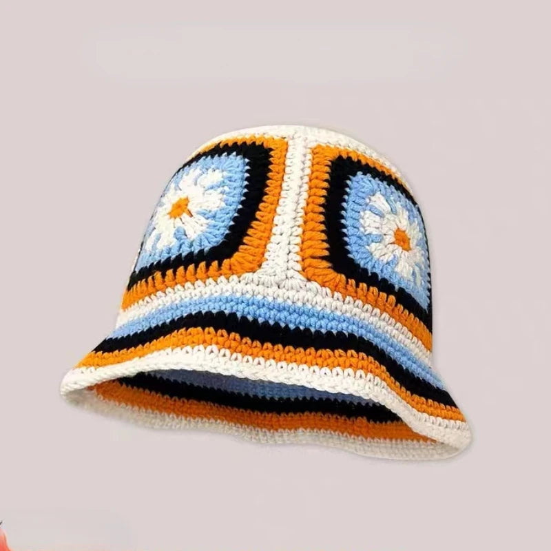Autumn New Crochet Korean Handmade Bucket Hat Women