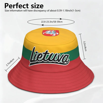 Lithuania Fisherman Hats Custom Name Team Lithuanian Logo Bucket Cap