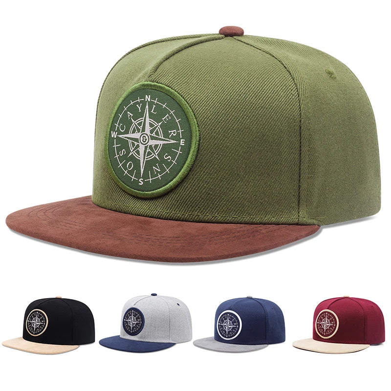 Men's Retro Street Hip Hop Hat Women's Decorative Color blocked Snapback Cap