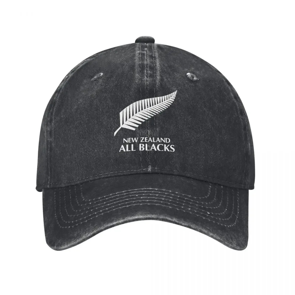 New Zealand All Blacks Unisex Baseball Cap Rugby Worldcup Sports Distressed Denim