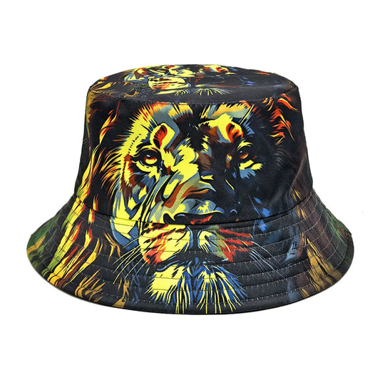 Cool Lion Pattern Bucket Hats