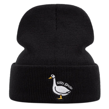 Cute Duck Embroidered Knitted Hat, Warm For Men and Women In Autumn And Winter