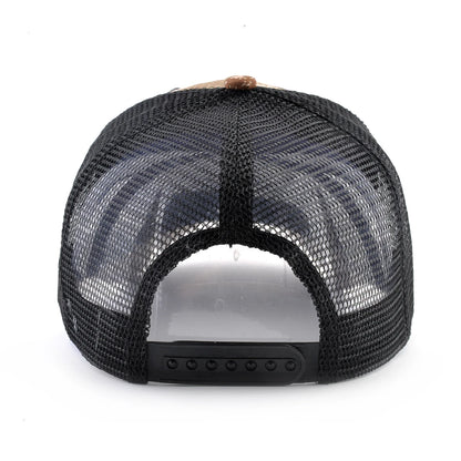 Camouflage With Embroidery Lion Patch Snapback Baseball Cap