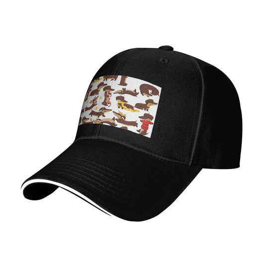 Funny Dachshund A Cute Cartoon Dog Pattern Cap Baseball Caps