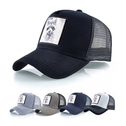 Spring Summer Baseball Cap With Lion Embroidery