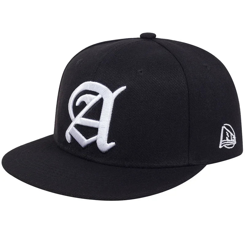 Unisex Personality A Letter Embroidery Hip-hop Hats Snapback Cap