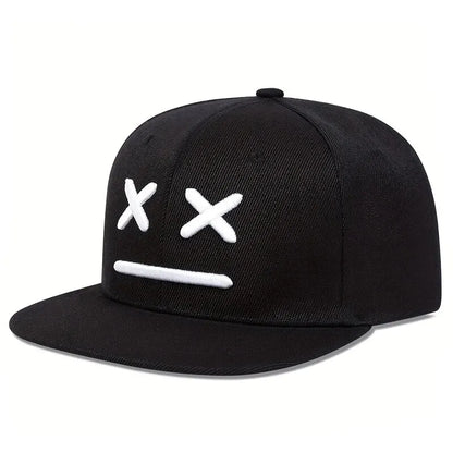 Unisex XX Smiling Face Embroidery Hip-hop Hats Snapback Cap Baseball Caps Sunscreen Hat