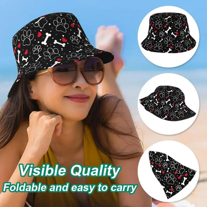 Dog Paw Fisherman Cap Hip Hop Gorras Summer Unisex Printing Bucket Hat