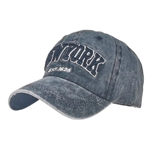Spring And Autumn Washed Cloth Baseball Cap Embroidered Letters New York