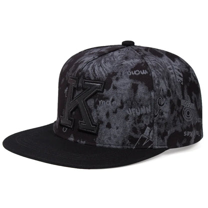 Spring/Summer New Printed K Letter Snapback Cap