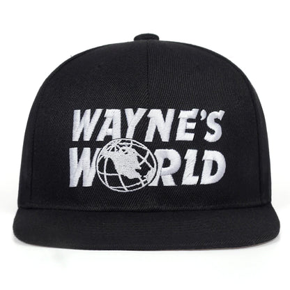 WAYNE'S WORLD Black Baseball Cap Fashion Style Embroidery Snapback Hat Men Women