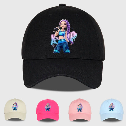 K-POP Purple Hair Idol Cartoon Print Baseball Cap