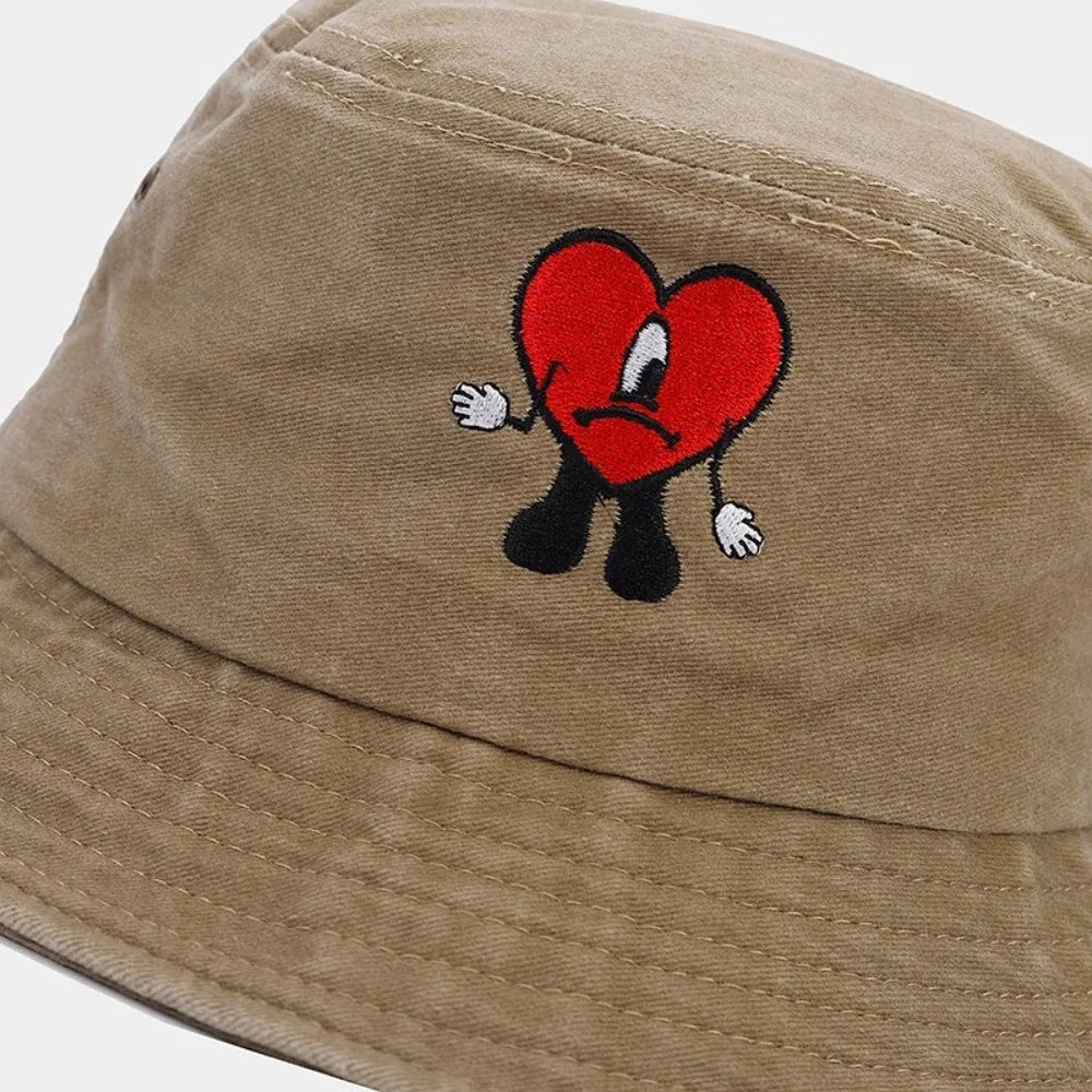 Trendy Bad Bunny Fisherman's Hat Foldable Wide Brim Men All-Match Bucket Hat