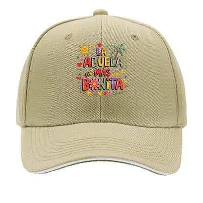 La Abuela Mas Bonita Spanish Grandma Floral Sun Hearts Sandwich Baseball Cap