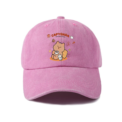 Cute Capybara Friends Vintage Washed Baseball Cap