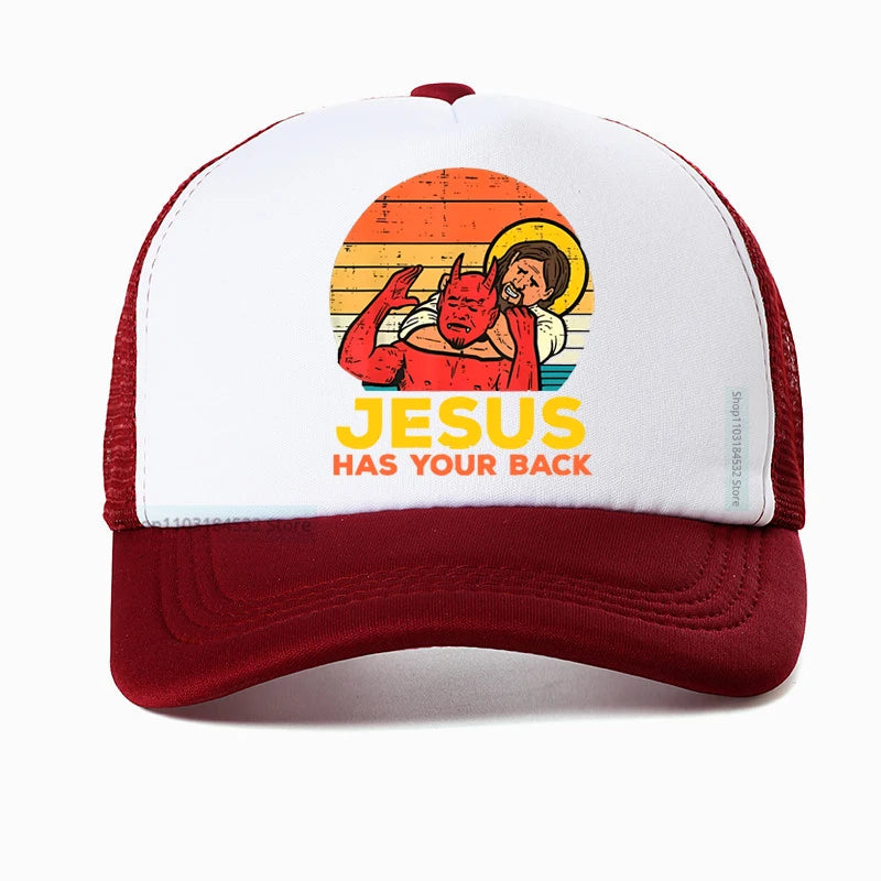 Jesus Has Your Back Jiu Jitsu Retro Christian Baseball Cap