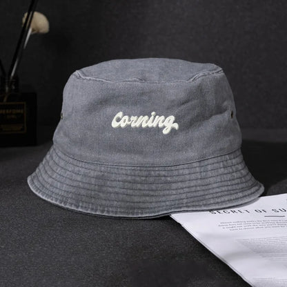 Washed Denim Sun Cap Bucket Hat