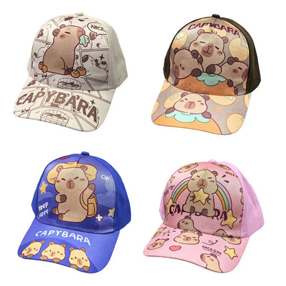 Children's Cartoon Capybara Printed Cute Capybara Hat Lovely Kids Baseball Cap