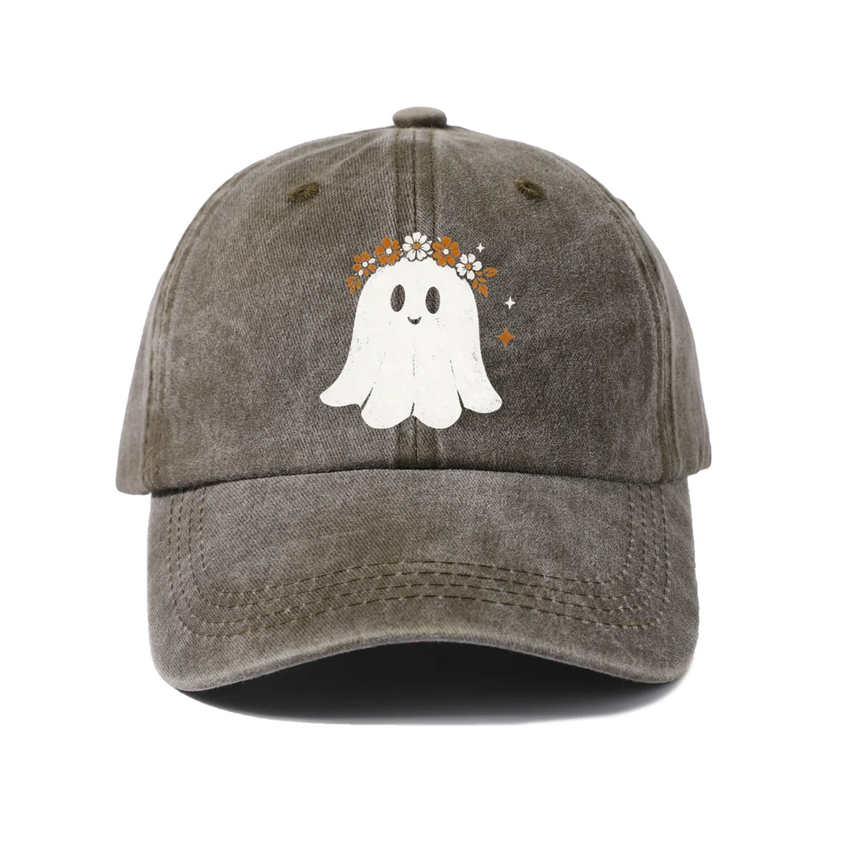 Floral Crown Ghost Graphic Baseball Cap