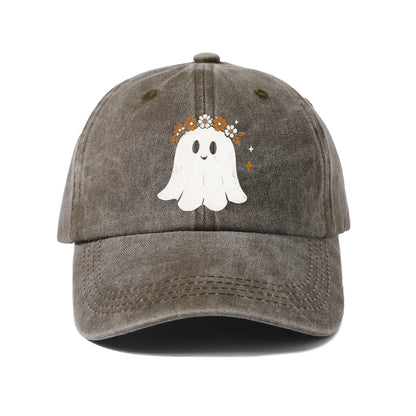 Floral Crown Ghost Graphic Baseball Cap