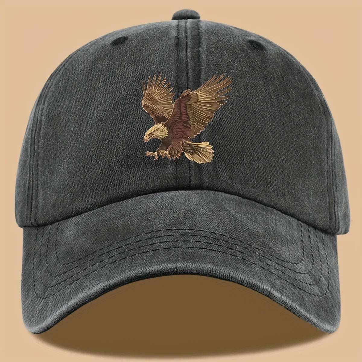 Eagle Print Baseball Cap Adjustable For Both Men And Women